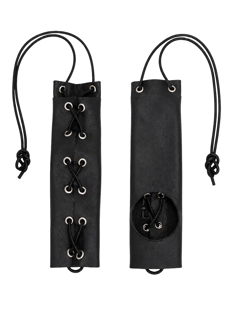 Corset à pénis en cuir noir avec laçage et œillets
